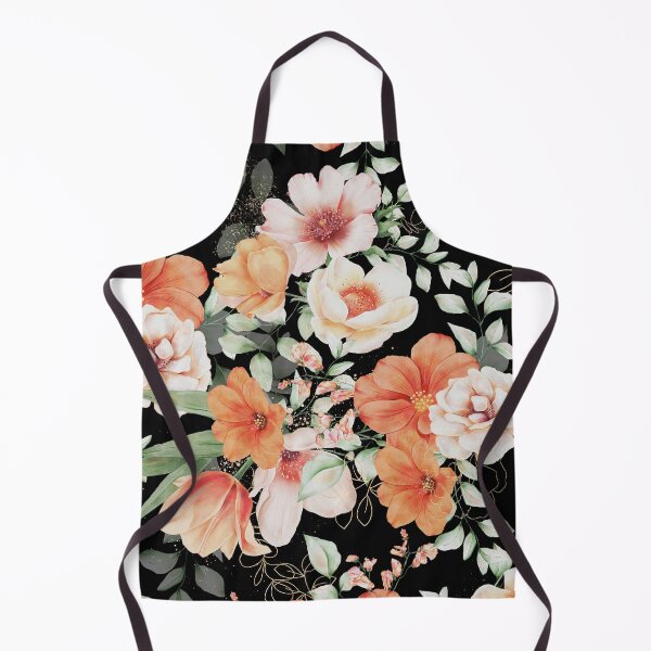 Artikelvorschau, Peach Florals on Black entworfen und verkauft von meggydesigns.