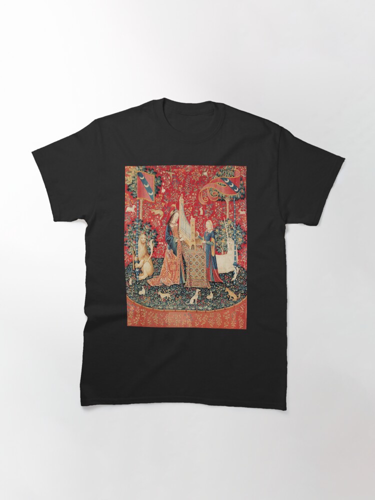 Alternate view of UNICORN AND LADY PLAYING ORGAN WITH ANIMALS , Hearing Classic T-Shirt