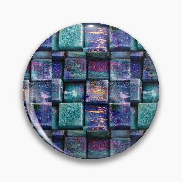 Item preview, purple blue green sparkle squares pattern and white bird designed and sold by Tshirtk.