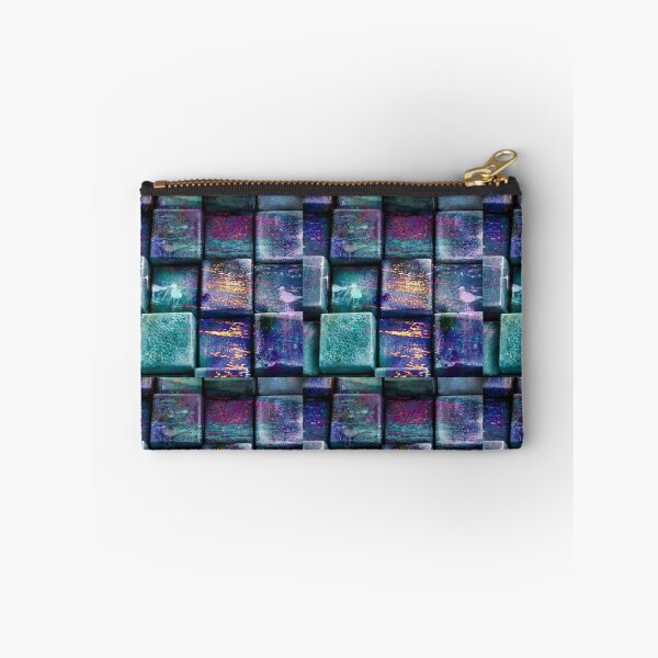 Item preview, purple blue green sparkle squares pattern and white bird designed and sold by Tshirtk.