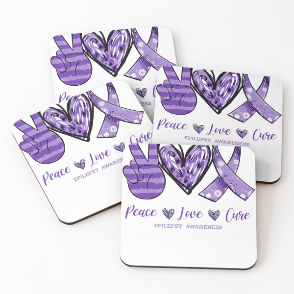 Item preview, Peace Love Cure Epilepsy Awareness Caring Support Fighting Shirt  designed and sold by Master Jay.
