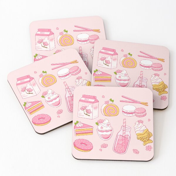 Item preview, Assorted Japanese Sakura Dessert - Cake, Donut, Milk, Parfait, Macarons, Taiyaki and More designed and sold by Alicia Chee.