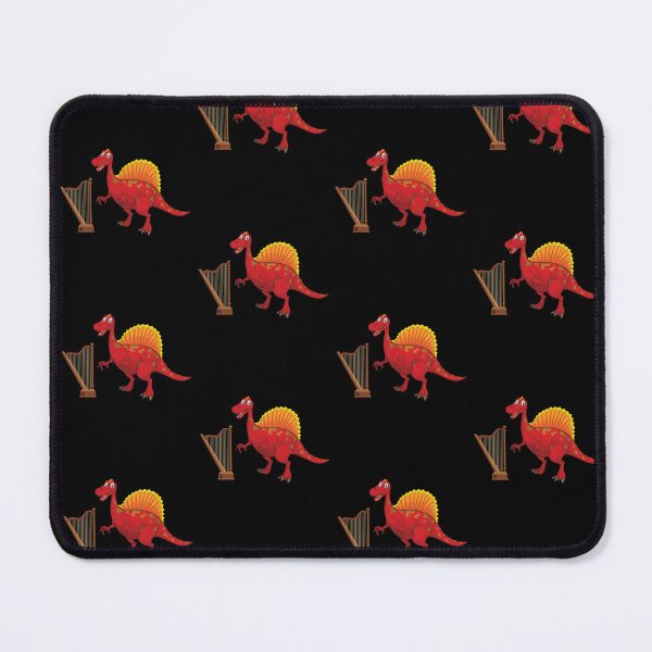 Item preview, Dinosaur Playing Harp ,Funny Good Dinosaur Harp Lovers Red Design designed and sold by pedrored369.