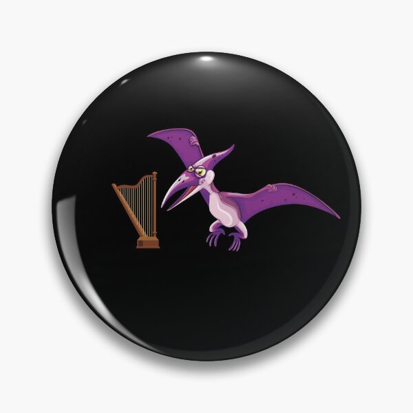 Item preview, Dinosaur Playing Harp ,Funny Good Dinosaur Harp Lovers Simple Flying Design designed and sold by pedrored369.