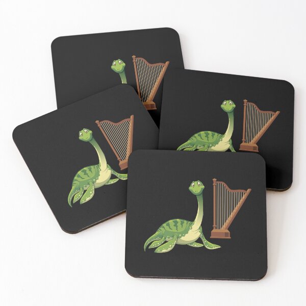 Item preview, Dinosaur Playing Harp ,Funny Good Dinosaur Harp Lovers Green Cute Dinosaur Art designed and sold by pedrored369.