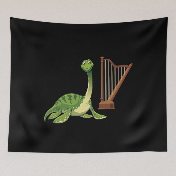 Item preview, Dinosaur Playing Harp ,Funny Good Dinosaur Harp Lovers Green Cute Dinosaur Art designed and sold by pedrored369.