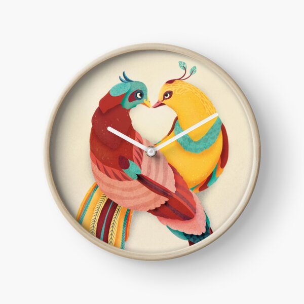 Lovebirds Clock