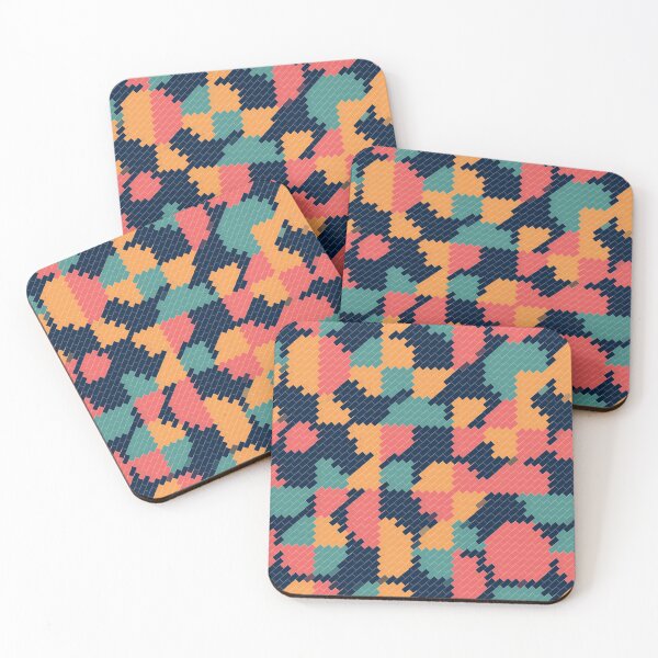 Item preview, Peach and blue pixel pattern designed and sold by TheCosmoWest.