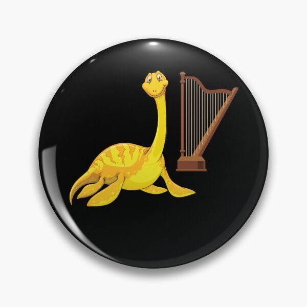 Item preview, Dinosaur Playing Harp ,Funny Good Dinosaur Harp Lovers Yellow Cute Dinosaur Art designed and sold by pedrored369.