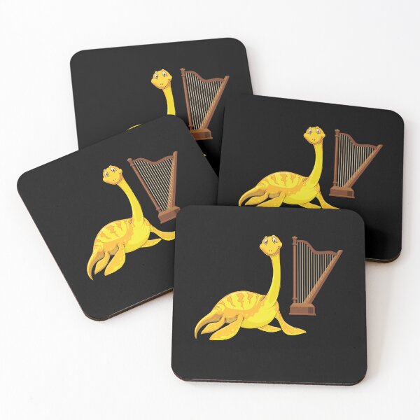 Artikelvorschau, Dinosaurier, der Harfe spielt, lustige gute Dinosaurier-Harfen-Liebhaber-Gelb-nette Dinosaurier-Kunst entworfen und verkauft von pedrored369.