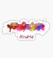 Skyline Madrid-V2 im Aquarell Sticker