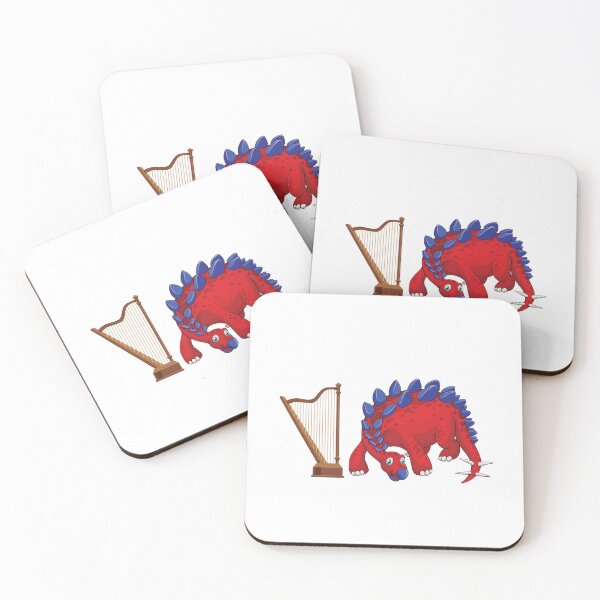 Item preview, Dinosaur Playing Harp ,Funny Good Dinosaur Harp Lovers Cool Red Blue Design designed and sold by pedrored369.