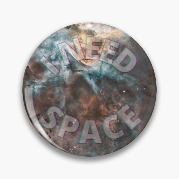 Item preview, I Need Space (Circle) - Blue, Gold Cloudy Galaxy designed and sold by Quirkdom.