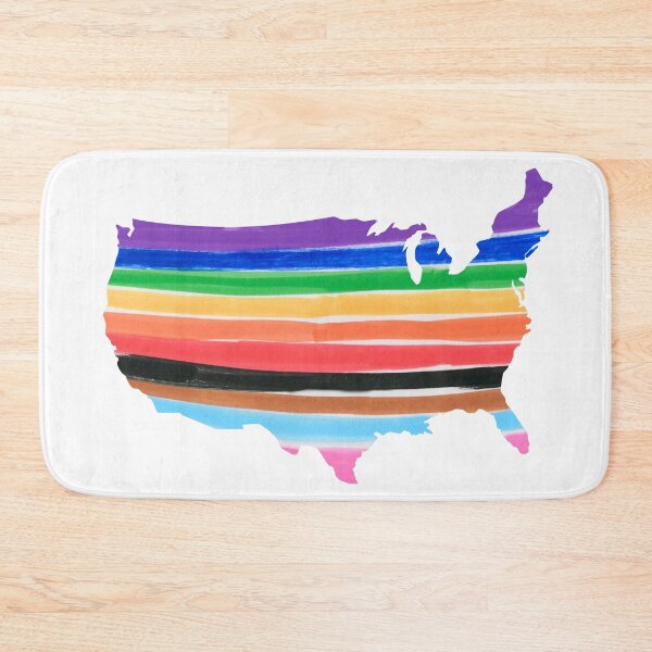 Item preview, USA map Progressive Rainbow Flag  designed and sold by acediscovery.