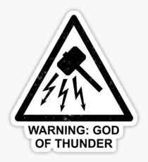 Warning: God of Thunder Sticker