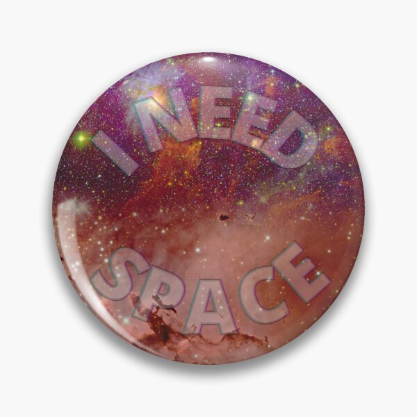 Item preview, I Need Space (Circle) - Starry Orange, Purple Galaxy designed and sold by Quirkdom.