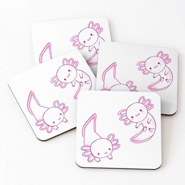 Item preview, White cute axolotls  designed and sold by Mayarart.