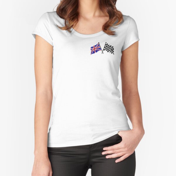 Crossed flags - Racing and Great Britain Fitted Scoop T-Shirt