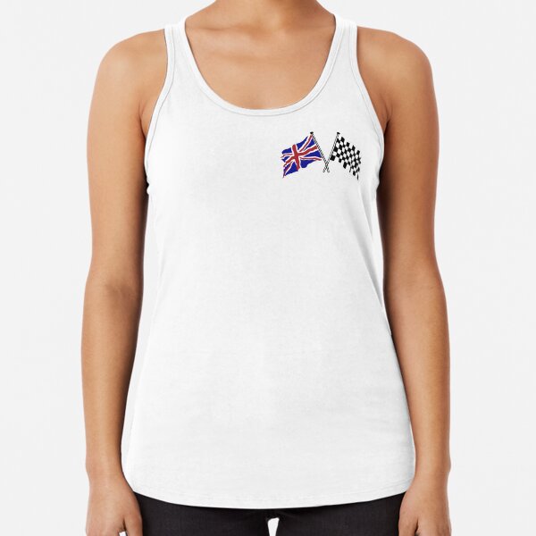 Crossed flags - Racing and Great Britain Racerback Tank Top