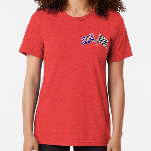 Crossed flags - Racing and Great Britain Tri-blend T-Shirt