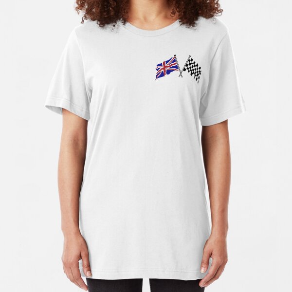 Crossed flags - Racing and Great Britain Slim Fit T-Shirt