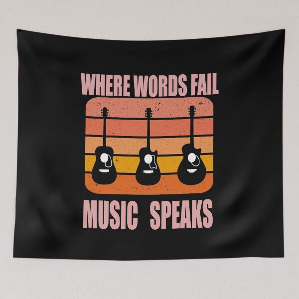 Item preview, where words fail music speaks guitar | music lovers and dance | pop song designed and sold by stylechoc.