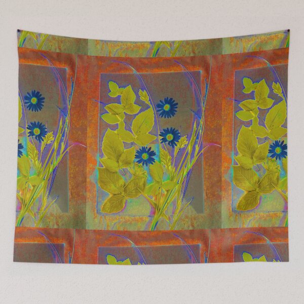 Item preview, Daisy in The Grass, Blackberry Leaves Red Blue designed and sold by SpiritGifts.