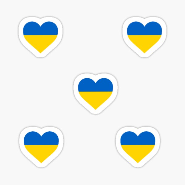 Coeurs de drapeau de l'Ukraine Sticker
