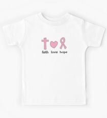 Faith Love Hope - Breast Cancer Awareness - Pink Kids Tee