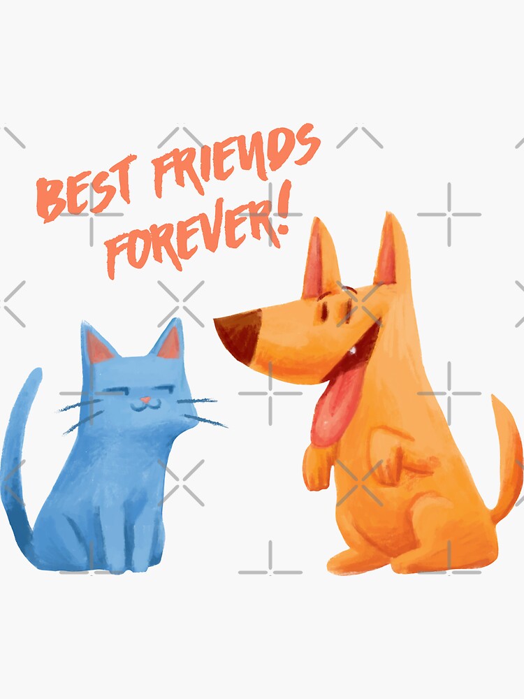 Friends Forever Cat And Dog Embroidery Friends Forever Cat And Dog Embroidery