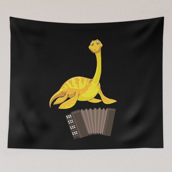Item preview, Dinosaur Playing Accordion ,Funny Good Dinosaur Accordion Lovers Yellow Cute Dinosaur Art designed and sold by pedrored369.