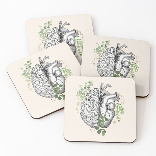 Item preview, Right balance between brain and heart, leaves eucalyptus, mental health designed and sold by Collagedream.