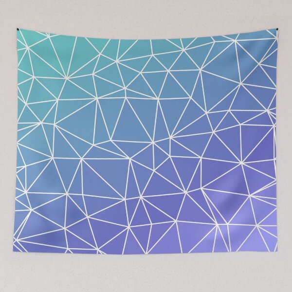 Item preview, Teal to Melrose Abstract Geometric Wireframe Pattern Design designed and sold by patternsoup.