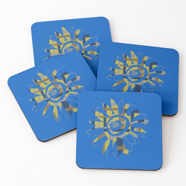 Item preview, Hand drawn Sunflower with Blue n Yellow Abstract to Support Ukraine designed and sold by AMSonArt.