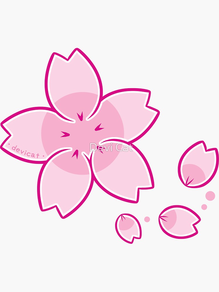 Thumbnail 3 of 3, Sticker, Sakura Petals • 2021 designed and sold by devicatoutlet.