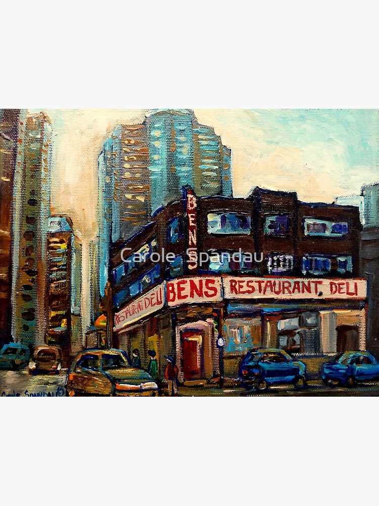 "MONTREAL ART DOWNTOWN DELI RESTAURANT CANADIAN PAINTINGS URBAN SCENES