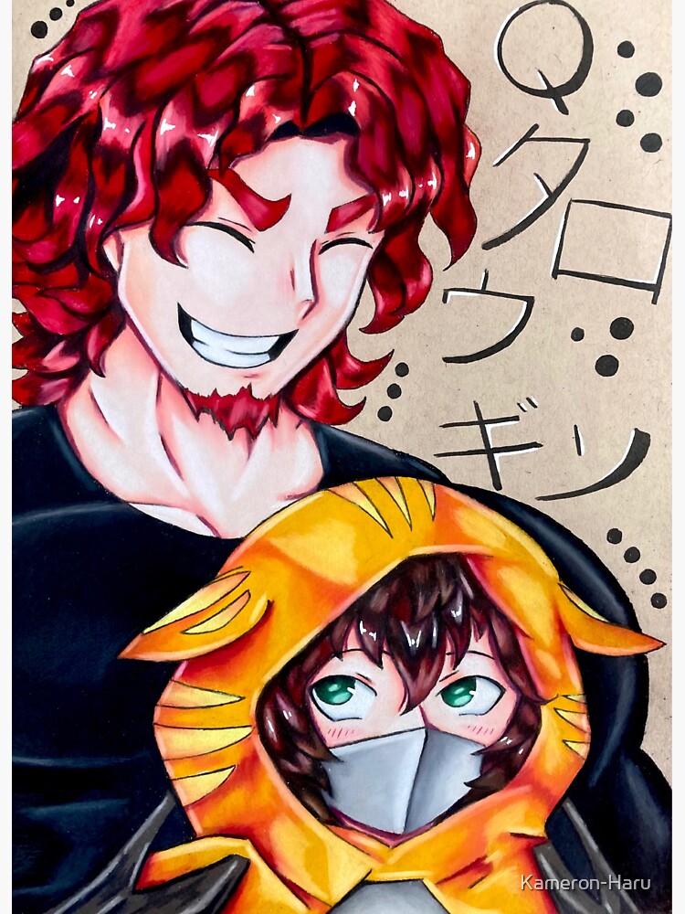 Pegatina «Yttd Qtaro y Gin fanart» de KameronHaru Redbubble