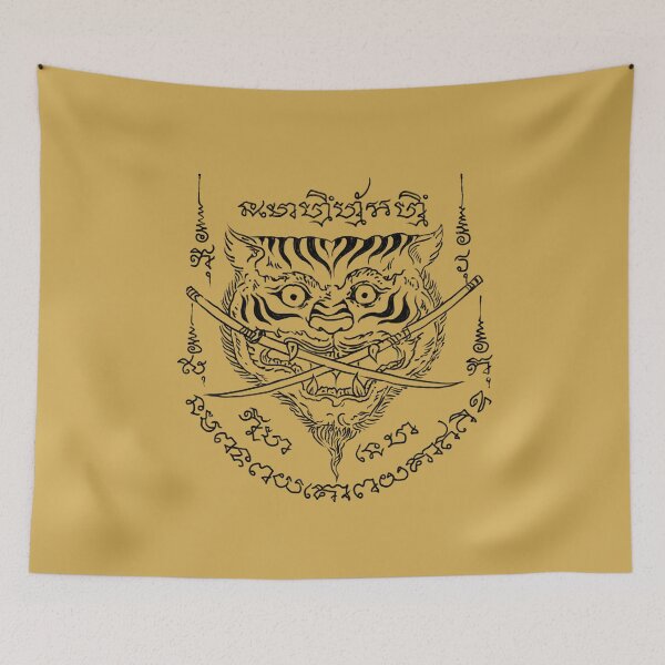 Item preview, Traditional Thai Tattoo - Tiger Swords Emblem designed and sold by Lidra Zehcnas.