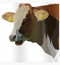 Low Poly Hilarious Cow Poster