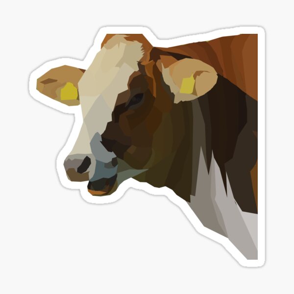 Low Poly Hilarious Cow Sticker