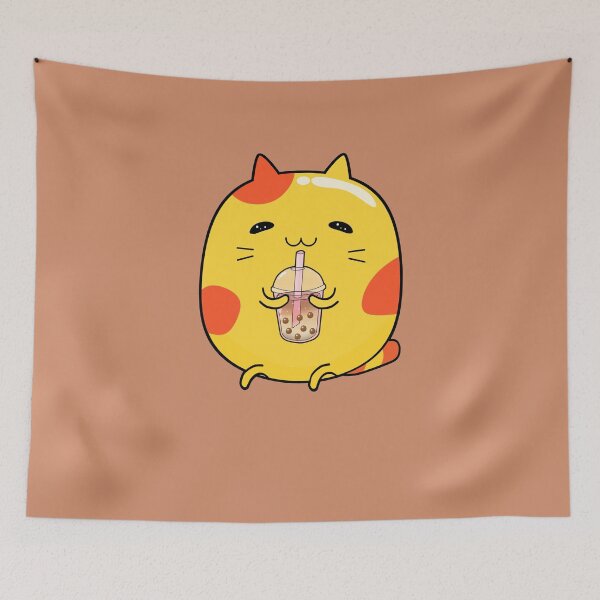 Item preview, Cute Cat drinking boba milk  designed and sold by lazarosdesign.