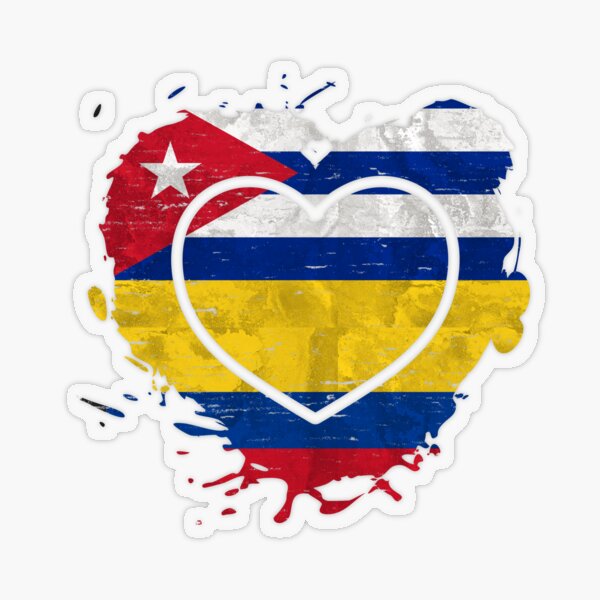 Cuban Colombian Heart Colombia y Cuba Amor Sticker by Dubbra