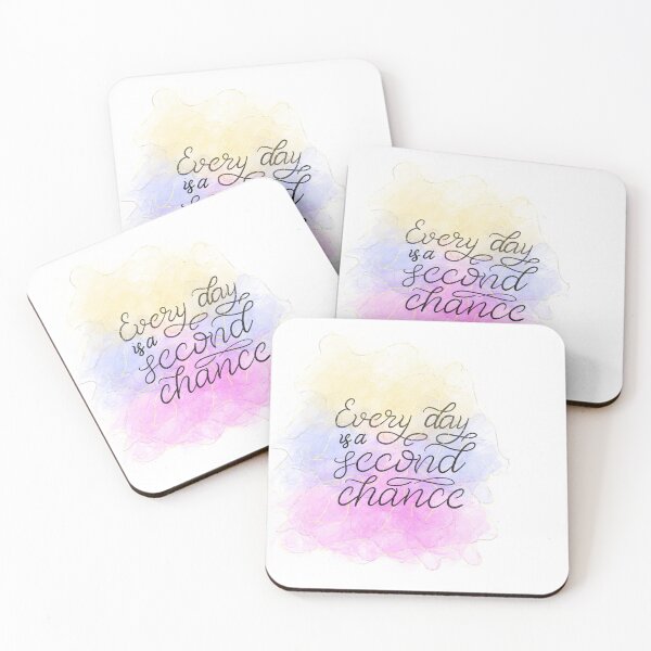 Item preview, Every day is a second chance quote calligraphy quote designed and sold by ManifestoDesign.