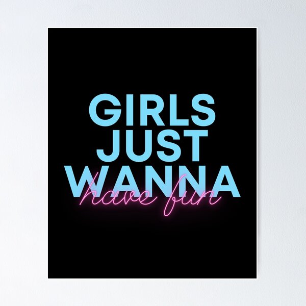 Girls Just Wanna Have Sun Poster  Funny Quote Wall Art for Girls Room –  Postermod