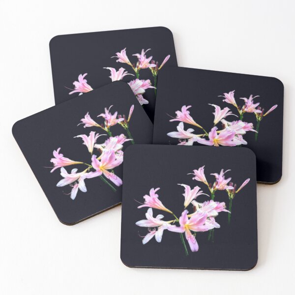 Item preview, Pink Lilies (Amaryllis) (on Black) designed and sold by GladBlackLamb.