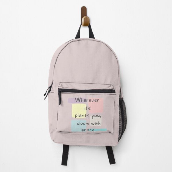 Item preview, Whatever life plants you bloom with grace , inspirational life quote written in pastel shade color palette background (color palate) designed and sold by Sanaura.