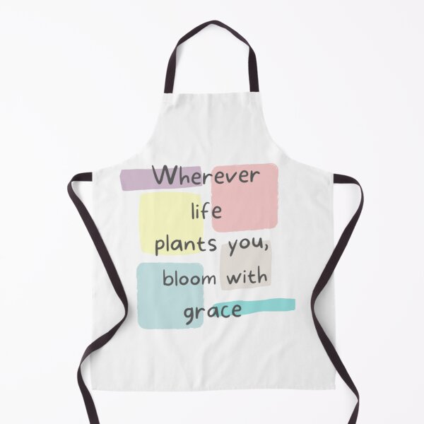 Item preview, Whatever life plants you bloom with grace , inspirational life quote written in pastel shade color palette background (color palate) designed and sold by Sanaura.