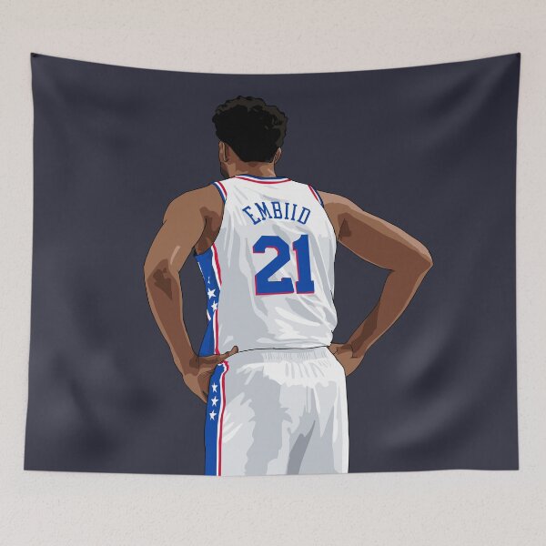 Item preview, Joel Embiid Vector Back White Qiangy designed and sold by qiangdade.