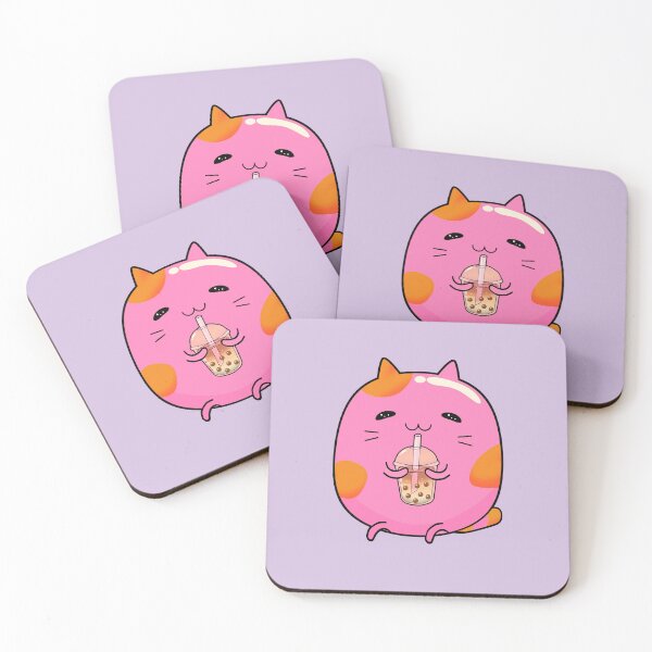 Item preview, Cat drinking boba milk kawaii designed and sold by lazarosdesign.