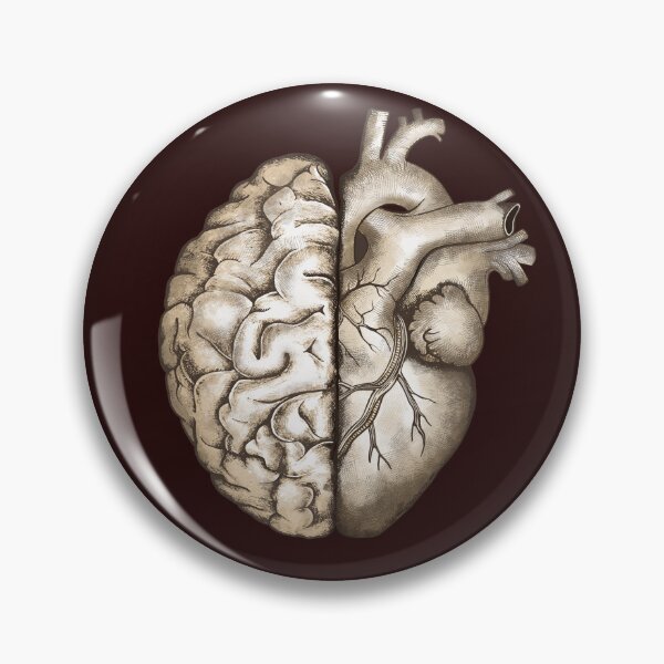 Item preview, Right balance between head and brain or heart and feeling, human heart and brain designed and sold by Collagedream.